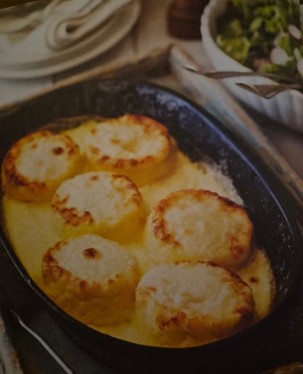 Twice-baked goats’ cheese soufflés with radish & watercress salad