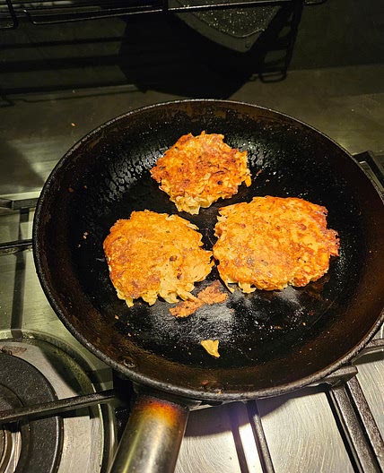 Potato and Carrot Fritters with Red Capsicum Relish