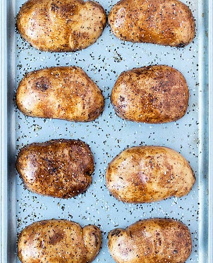 Baked Potatoes with Olive Oil, Salt, and Pepper