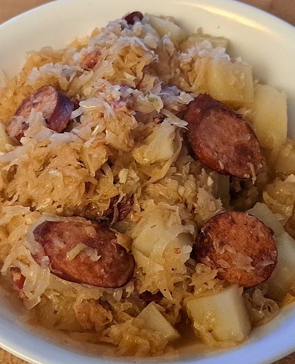 Andouille, Sauerkraut and Potatoes