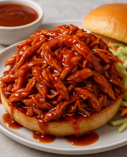 Sticky Apple Cider BBQ Pulled Chicken