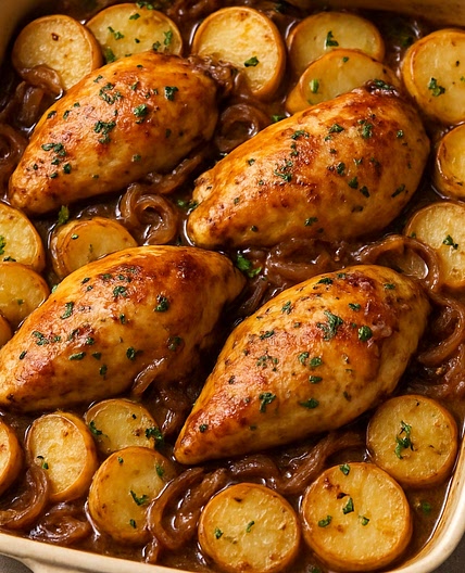 French Onion Chicken & Potato Bake