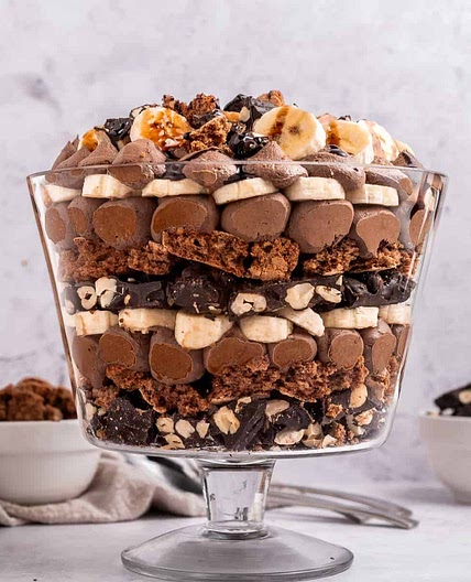 Trifle With Chocolate, Bananas, And Cashews (GF)