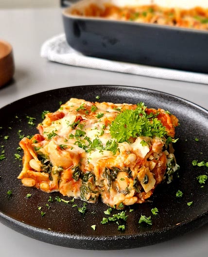 Gluten-Free Spinach Cannelloni with Crème Fraîche