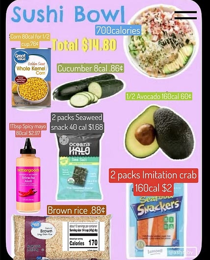 Low calorie Sushi bowl 700cal
