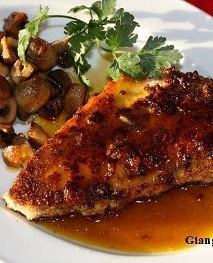 Swordfish with Orange Caramel Sauce