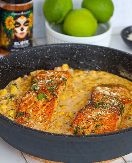 Skillet Street Corn Salmon