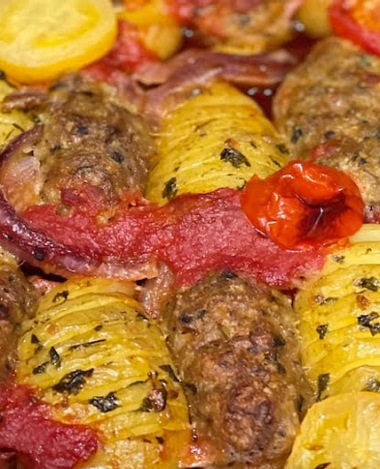 Turkish Meatballs with Hasselback Potatoes
