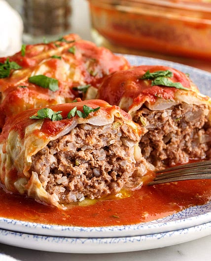 Cabbage Rolls with Ground Beef and Sausage (Golumpki)