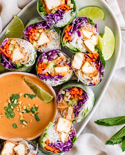 Peanut Tofu Spring Rolls