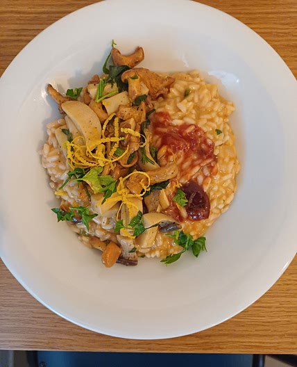 Mushroom Risotto with Plum-Miso Butter