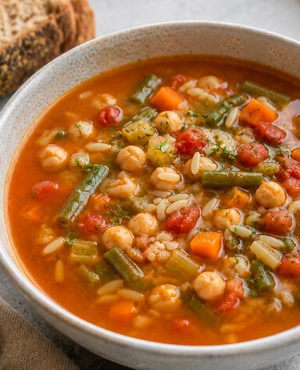 Vegan Orzo Minestrone Soup