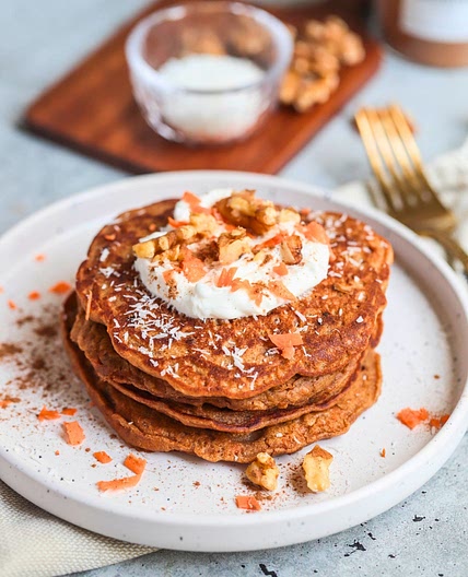 Vegan Carrot Cake Pancakes