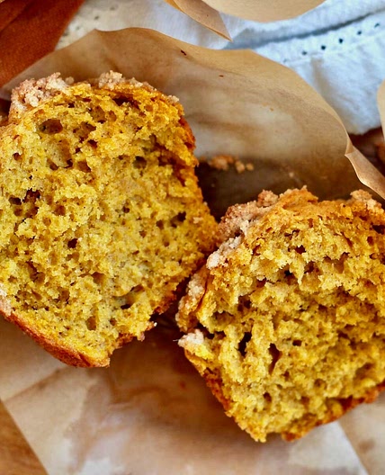 Sourdough Pumpkin Muffins with Streusel
