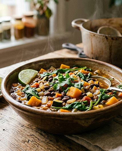 Comforting black bean stew