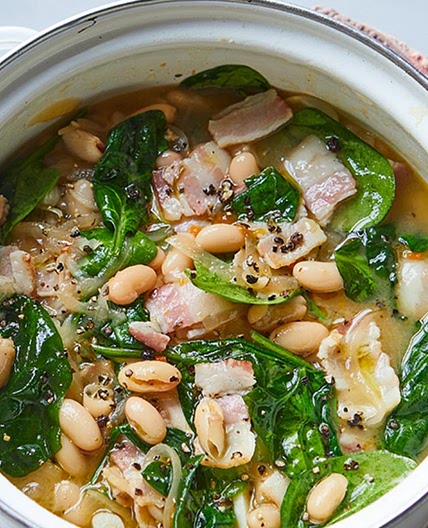 Bacon and white bean stew