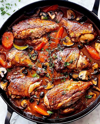 Coq Au Vin (Chicken and Wine)