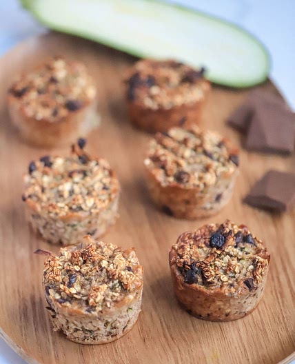 Chocolate Zucchini Oat Muffins