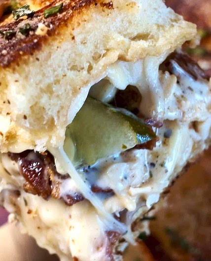 Blackstone Pickle Chicken Grilled Cheese Sliders