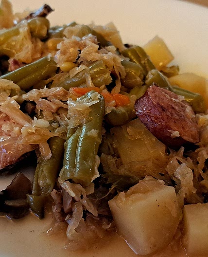 Andouille, Sauerkraut and Potatoes