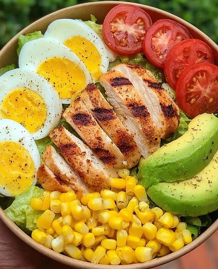 Grilled Chicken &amp; Avocado Protein Power Bowl 🍗🥑🥚
