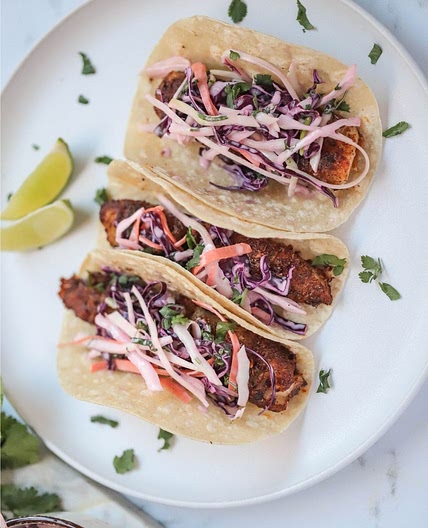Air Fryer Fish Tacos with Cilantro Slaw