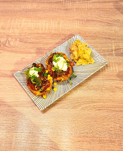 Potato boat tacos
