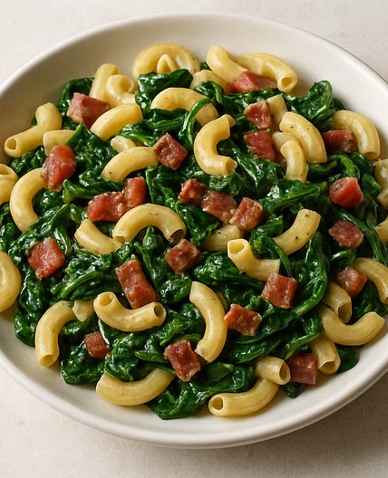 Macaroni with Spinach and Pancetta