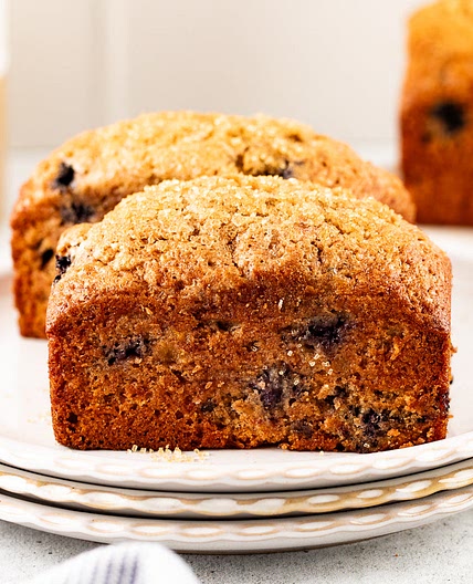 Blueberry Banana Bread Recipe (Mini Loaves, Freezer-Friendly)