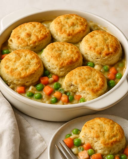Healthy Pot Pie & Biscuits