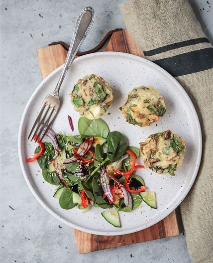 Kale, Mushroom and Goat Cheese Egg Cups