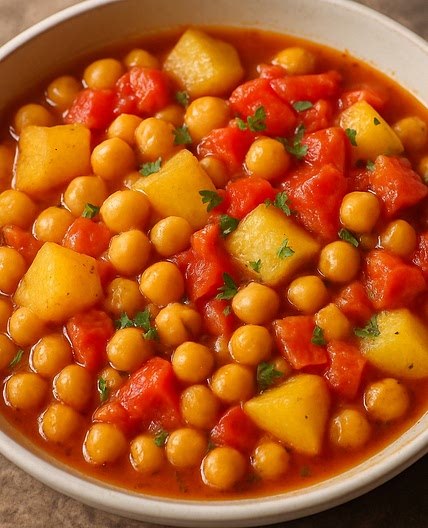Chickpeas with Potatoes and Tomatoes