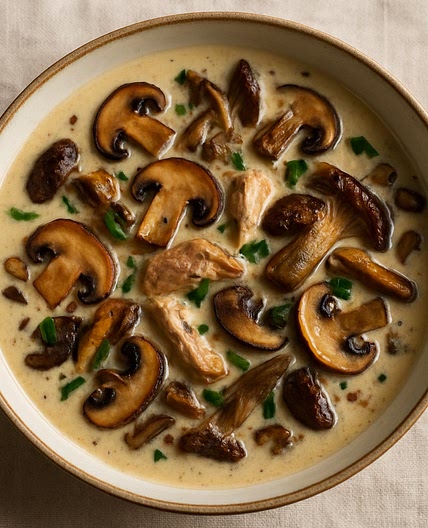 Creamy Pheasant and Wild Mushroom Soup