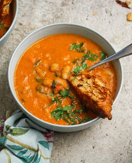 Roasted Tomato and White Bean Soup
