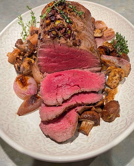 Balsamic Roasted Beef Tenderloin with Olive Tapenade