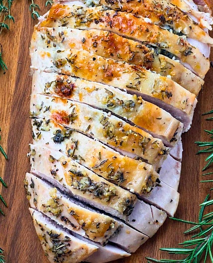 Herb-Roasted Boneless Turkey Breast with Pan Gravy