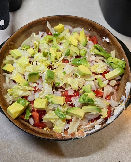 Layered Mexican Bean & Cheese Dip