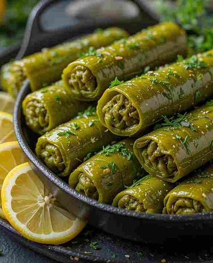 feuille de vigne farçies au riz : recette facile