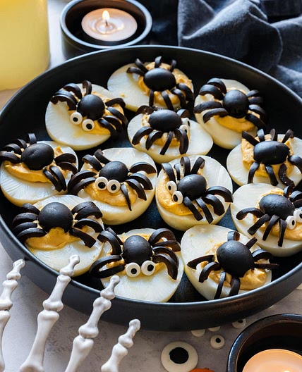 Spider Deviled Eggs