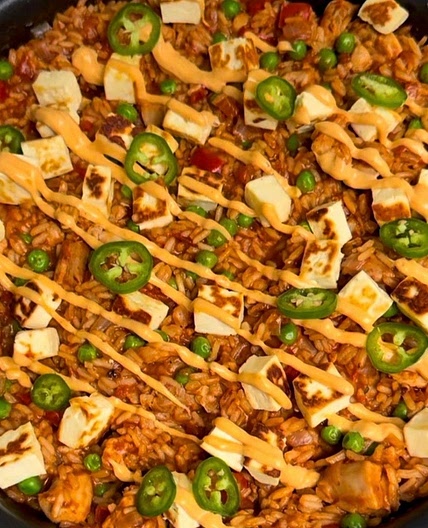 Nando’s Chicken & Halloumi Rice Bake