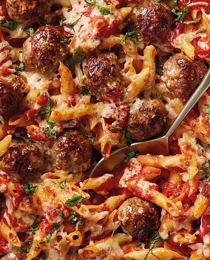 Traybake Meatball Marinara Pasta 