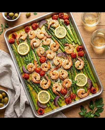 Sheet Pan Mediterranean Shrimp and Veggies 