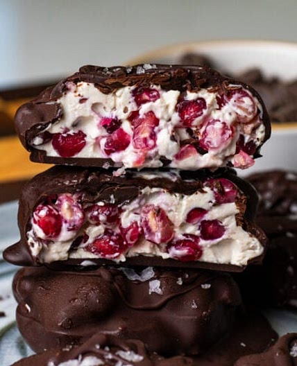 Chocolate Covered Pomegranate Yogurt Clusters