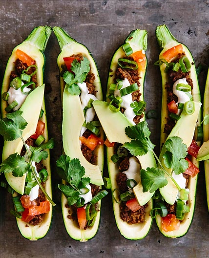 Taco Stuffed Zucchini Boats