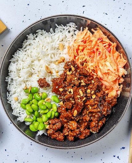 Spicy Korean Beef & Edamame Bowls