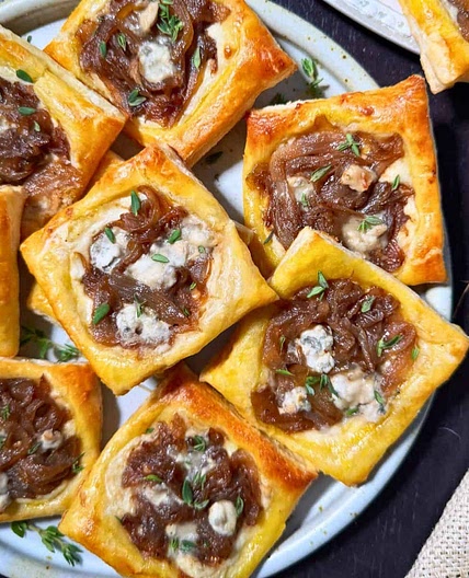 Balsamic Caramelized Onion and Gorgonzola Tarts
