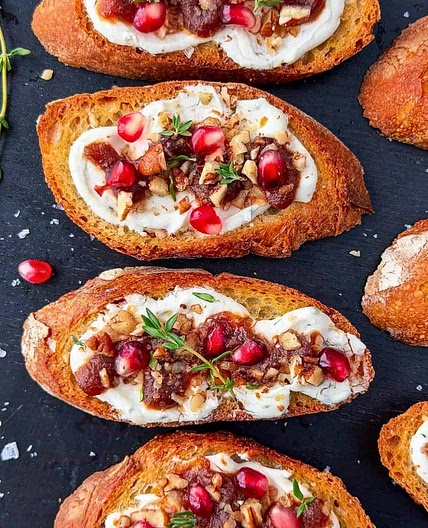 Apple Butter Crostini with Whipped Goat Cheese