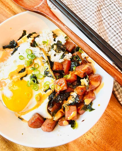 Spam and Egg Over Rice (Dupbap)