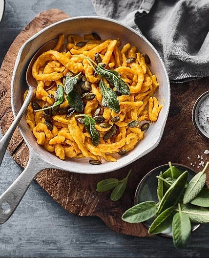 Spätzle mit cremiger Butternut-Kürbis-Sauce
