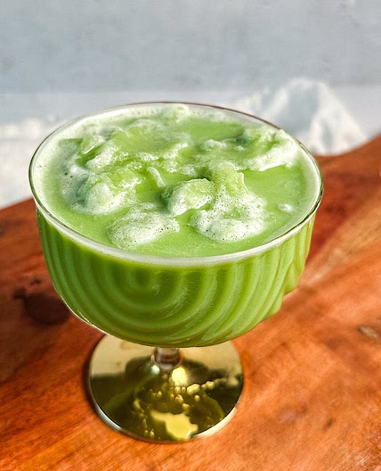frozen matcha latte slushy